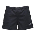 Black shorts with a small white logo on a transparent background