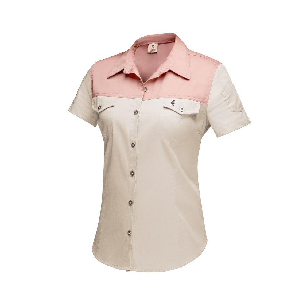 Ladies S/S Kalahari Shirt Stone & Blush Pink
