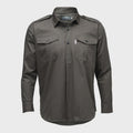 Teesav Men's Long Sleeve Half Button Shirt - Olive