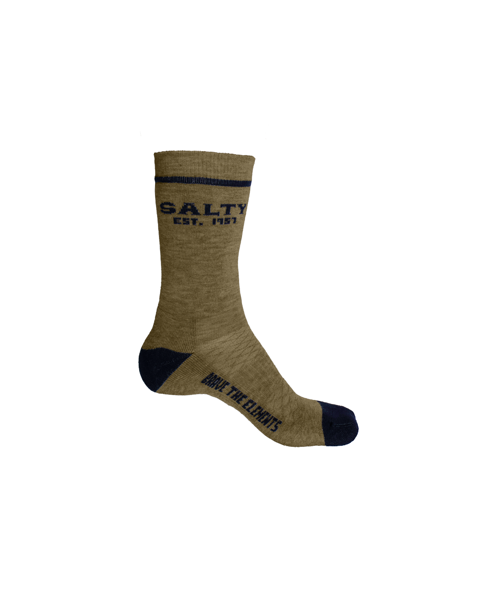 Salty Wear Your Wild Socks - Khaki & Navy