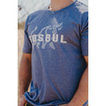 Men's Bosbul Tshirt - Denim Melange with Bull Print