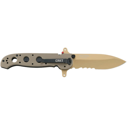 CRKT M21-14DSFG Large Drop Point Special Forces Desert Tan G10 w/Veff Serrated Tan Titanium Nitride Coated Blade