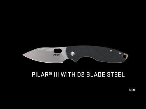 CRKT Pilar III Black G-10 Handle w/StoneWash D2 Blade