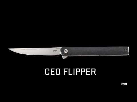 CRKT CEO Flipper Black GRN w/Satin Blade Finish