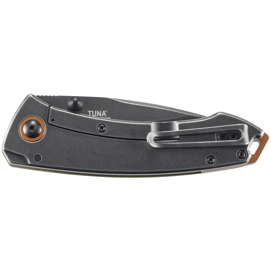 CRKT Tuna Folder OD Green G10/Stainless Handle w/Black StoneWash Blade Finish