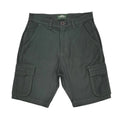 Dark green cargo shorts on a white background