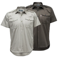 Teesav Men's Short Sleeve Half Button Shirt - Khaki