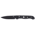 Black folding knife with a white background